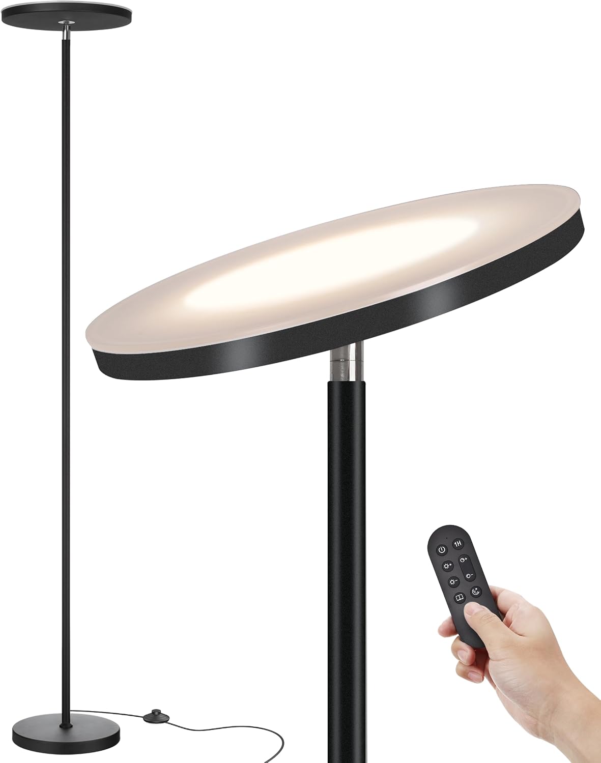 69" Torchiere Floor Lamp for Living Room & Bedroom – Remote, Dimmable, 3000LM