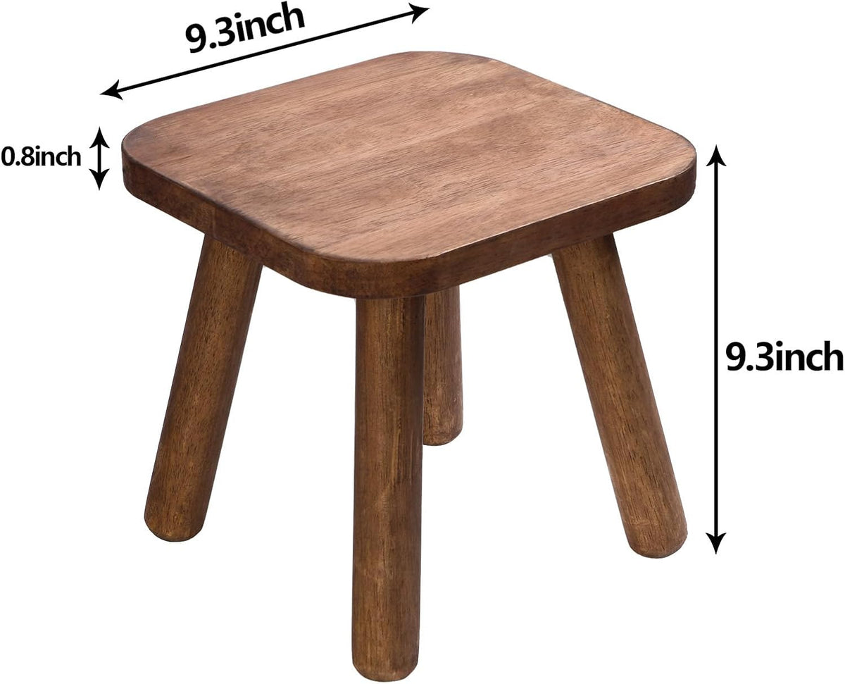 Classic Wooden Step Stool for Home & Kids – 9.3", Removable Legs