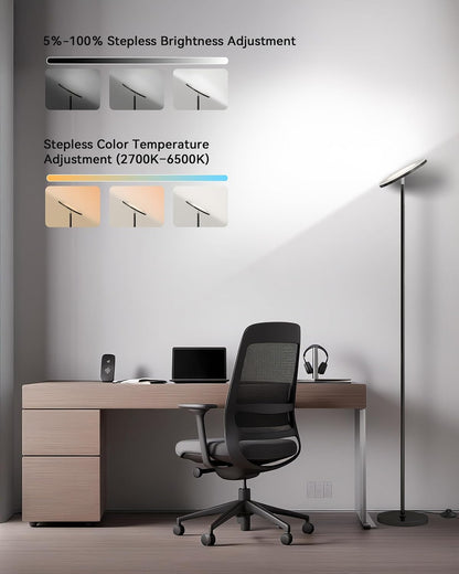 69" Torchiere Floor Lamp for Living Room & Bedroom – Remote, Dimmable, 3000LM