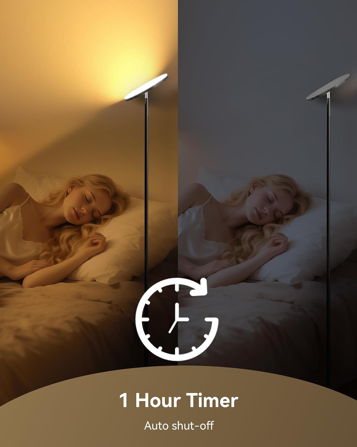 69" Torchiere Floor Lamp for Living Room & Bedroom – Remote, Dimmable, 3000LM