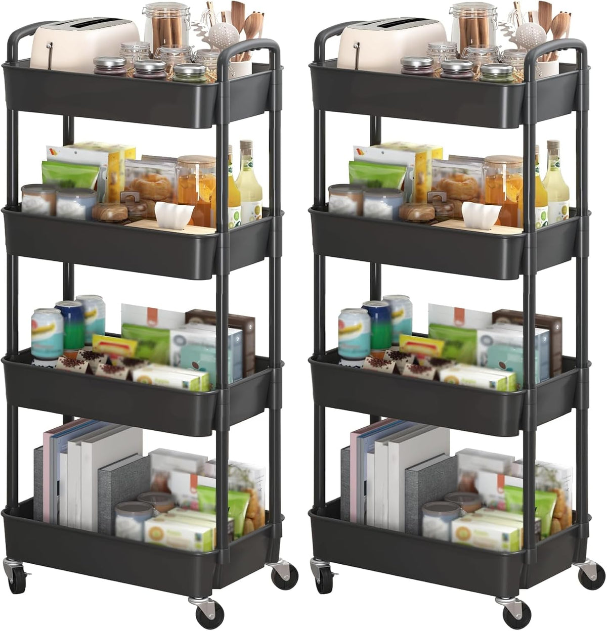 3-Tier White Storage Cart for Kitchen & Bathroom – Movable, Easy Assembly