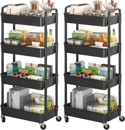 3-Tier White Storage Cart for Kitchen & Bathroom – Movable, Easy Assembly