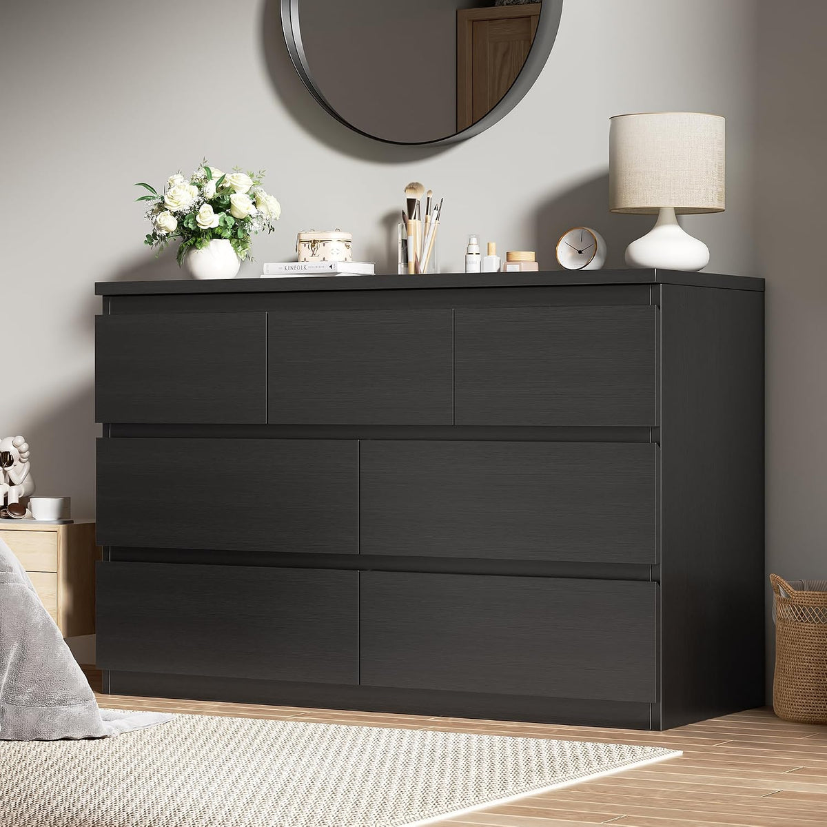 7-Drawer White Dresser for Bedroom & Living Room – Deep Storage Drawers