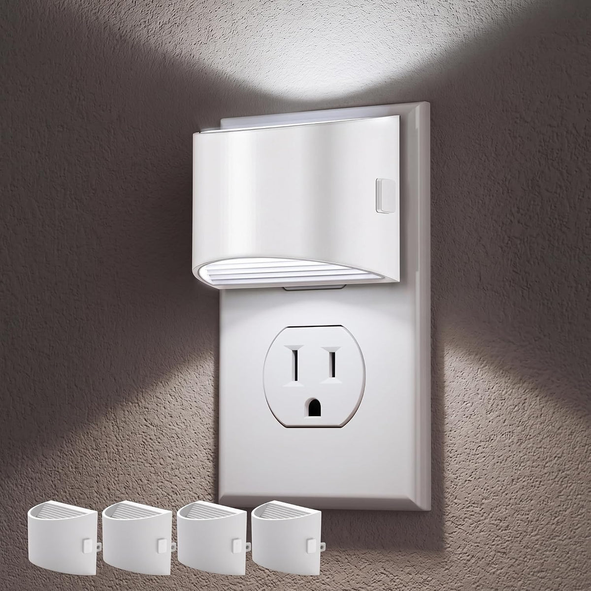 Plug-in Night Lights for Bedroom & Hallway – 3-Level Brightness, 2-Pack
