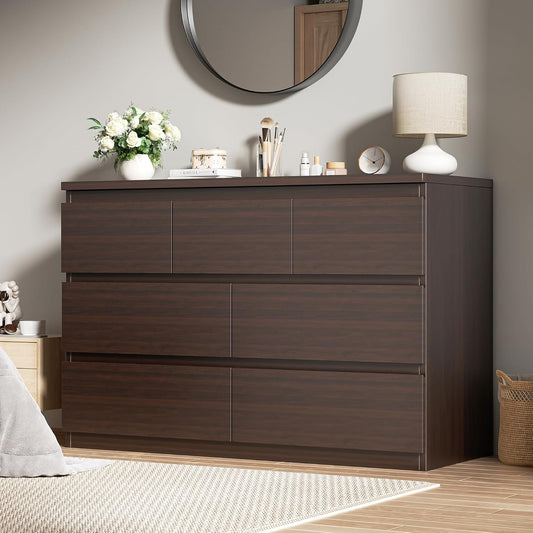 7-Drawer White Dresser for Bedroom & Living Room – Deep Storage Drawers