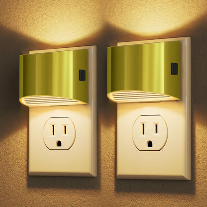 Plug-in Night Lights for Bedroom & Hallway – 3-Level Brightness, 2-Pack