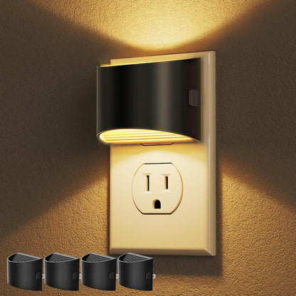 Plug-in Night Lights for Bedroom & Hallway – 3-Level Brightness, 2-Pack