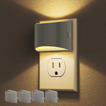 Plug-in Night Lights for Bedroom & Hallway – 3-Level Brightness, 2-Pack