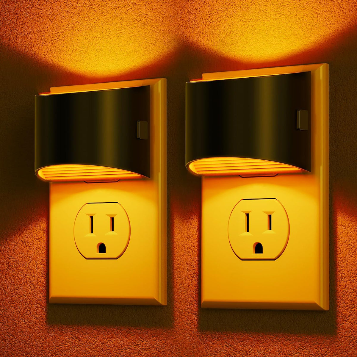 Plug-in Night Lights for Bedroom & Hallway – 3-Level Brightness, 2-Pack