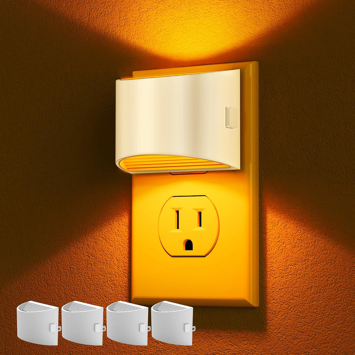 Plug-in Night Lights for Bedroom & Hallway – 3-Level Brightness, 2-Pack