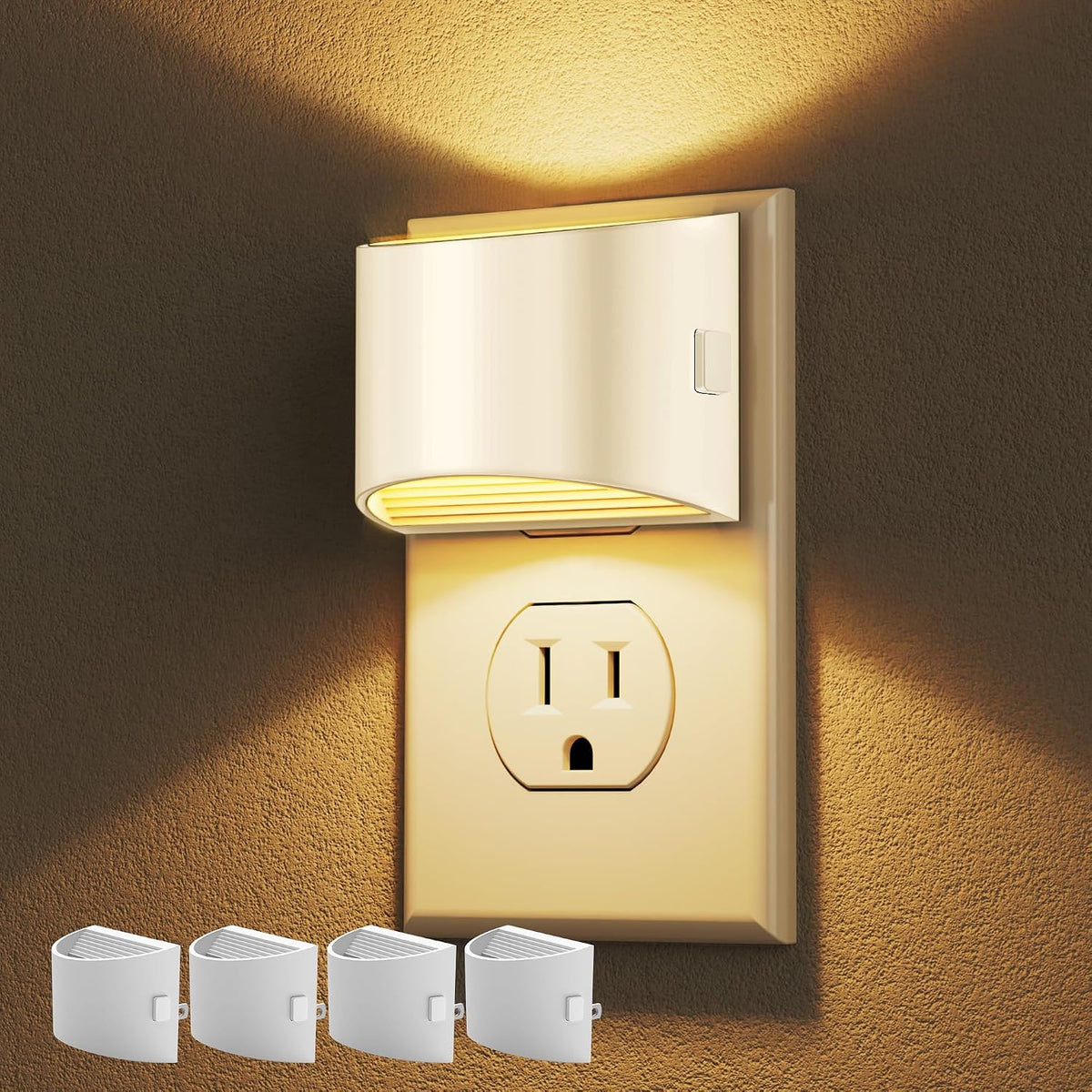 Plug-in Night Lights for Bedroom & Hallway – 3-Level Brightness, 2-Pack