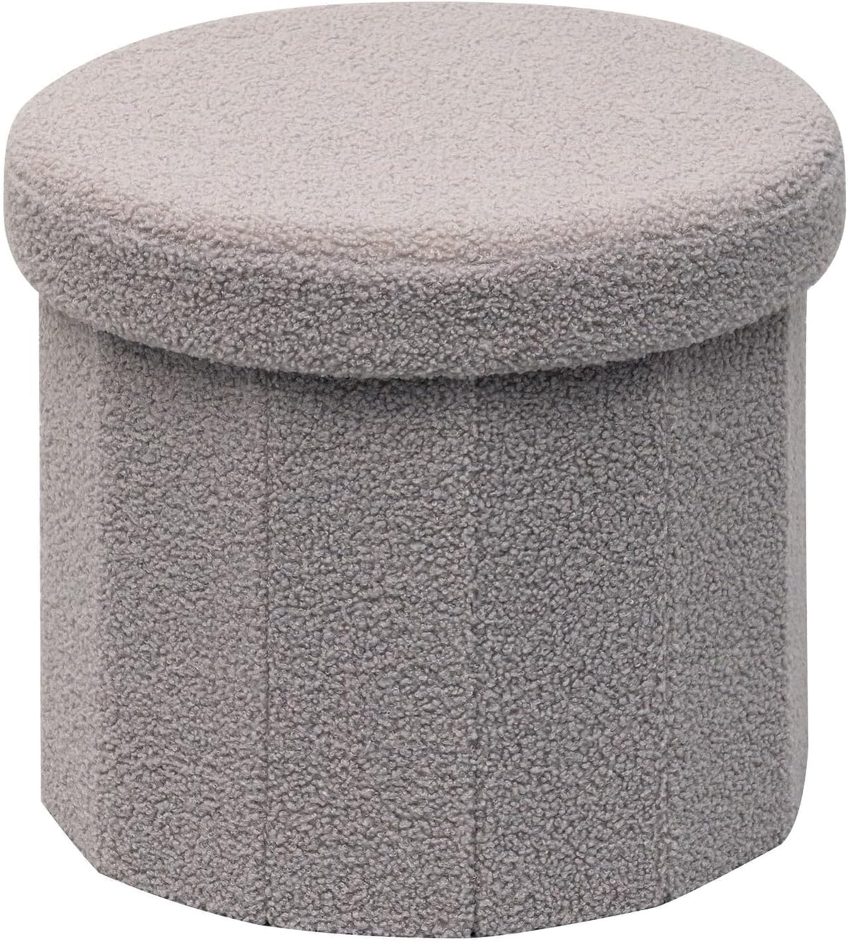 12.6" Flower Shaped Storage Ottoman – Cream Boucle for Living Room & Bedroom