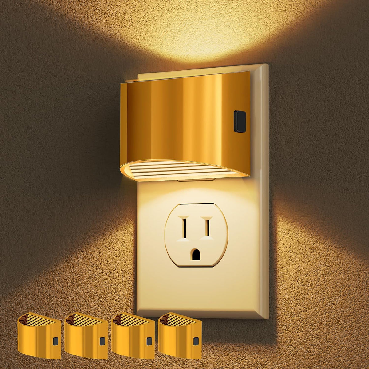 Plug-in Night Lights for Bedroom & Hallway – 3-Level Brightness, 2-Pack