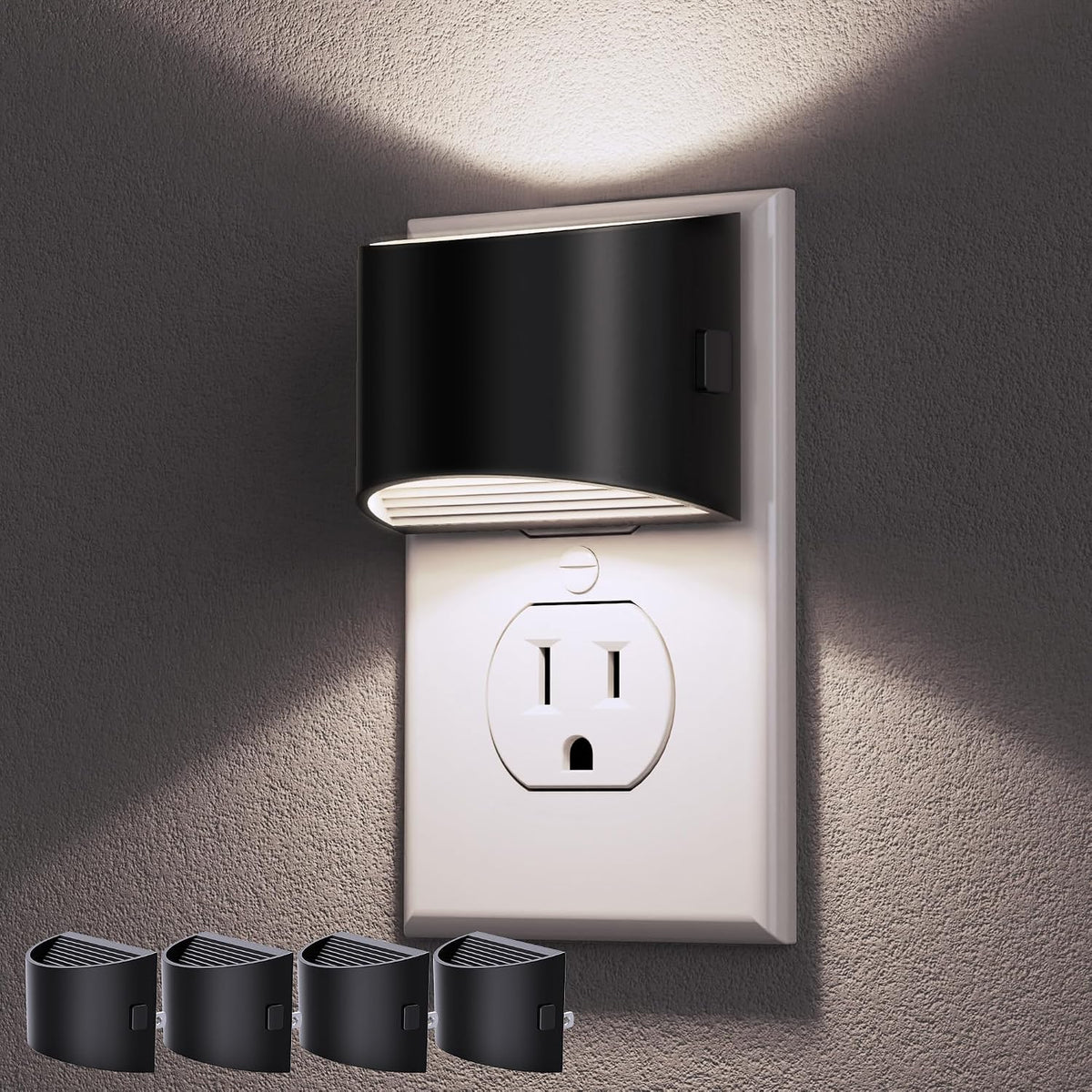 Plug-in Night Lights for Bedroom & Hallway – 3-Level Brightness, 2-Pack