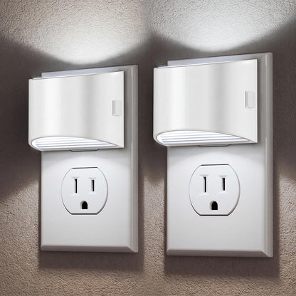 Plug-in Night Lights for Bedroom & Hallway – 3-Level Brightness, 2-Pack